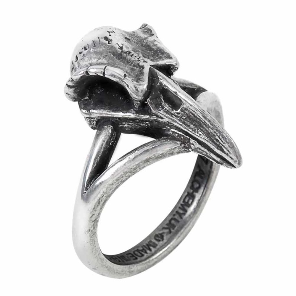 Alchemy Gothic Raven Skull Ring NWT 6 Unisex Sizes